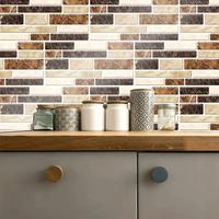 9pcs/set Tile Pattern Wall Sticker, Self Adhesive Wallpaper, Modern Design Wall Decal for Home Kitchen Bathroom, Decoration, ...
