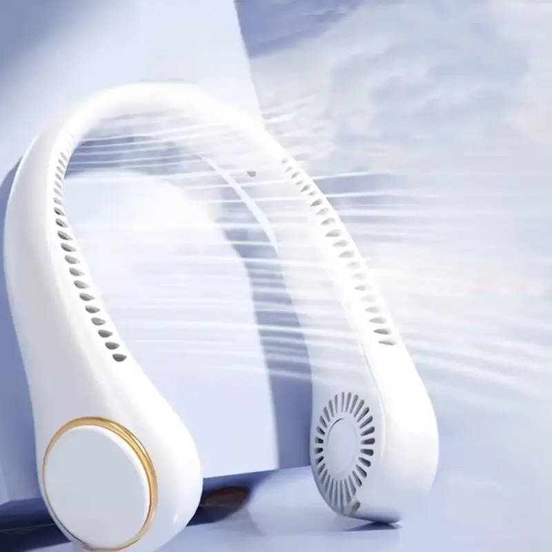 Neck Fan, Portable Personal Neck Cooling Rechargeable Bladeless Fan - Hands Free 3 Speed 4000 mAh Battery USB Operated Wearab...