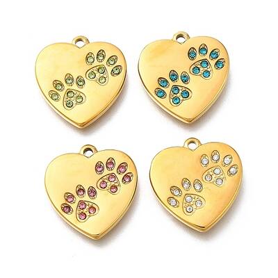 304 Stainless Steel Rhinestone Pendants