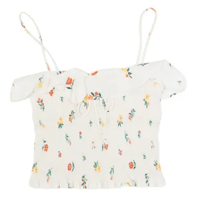 ZARA TRAFALUC Womens Camisole Top Cream Sleeveless Floral M
