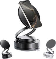 2025 New 360° Adjustable Vacuum Magnetic Phone Holder, Portable Foldable Car Phone Holder for Makeup/Gym/Mirror, Suitable fo...