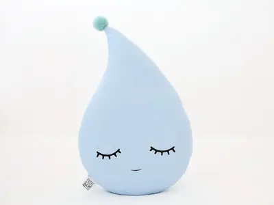 Light Blue Raindrop Pillow