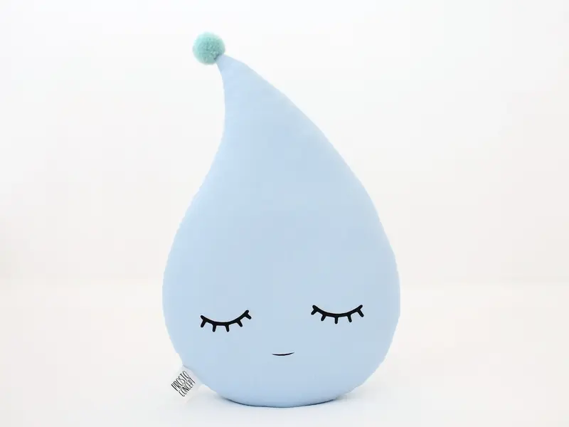 Light Blue Raindrop Pillow