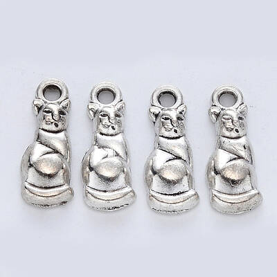 Tibetan Style Alloy Kitten Pendants