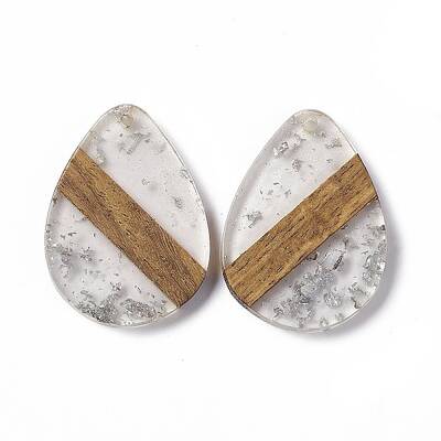 Transparent Resin & Walnut Wood Pendants