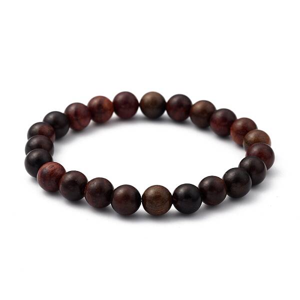 Unisex Natural Wood Beaded Stretch Bracelets