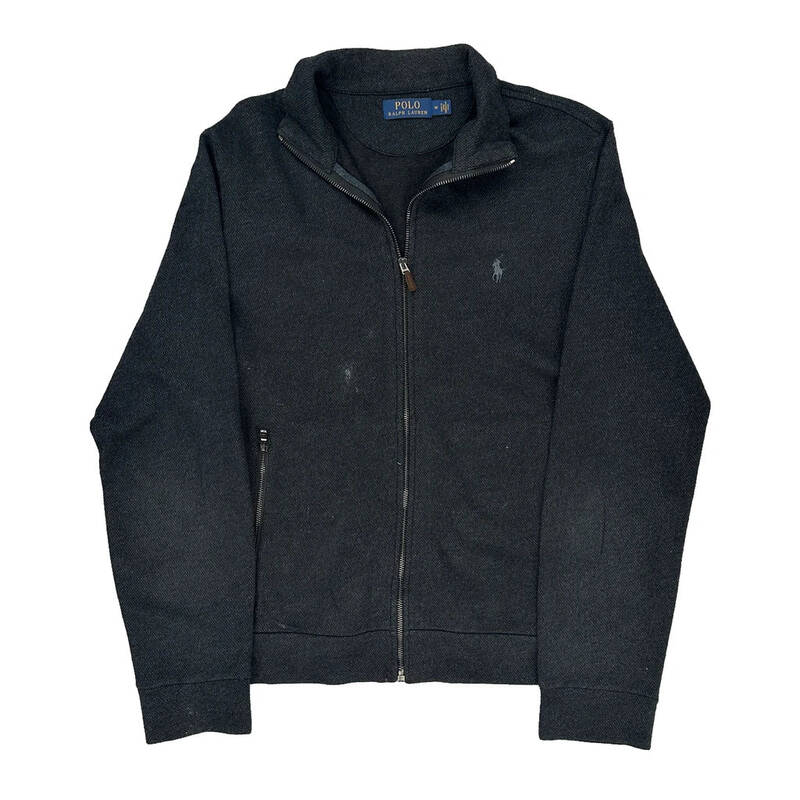 Ralph Lauren Zip Up - Medium Black Cotton Blend