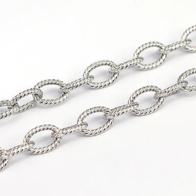Tarnish Resistant 3.28 Feet 304 Stainless Steel Textured Cable Chains