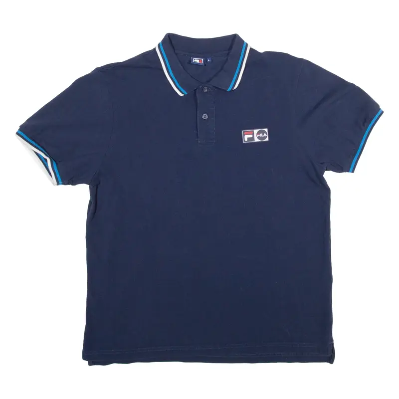 FILA Mens Polo Shirt Blue L