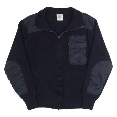 DICK'S ORIGINAL Mens Military Jacket Blue Knit Wool L
