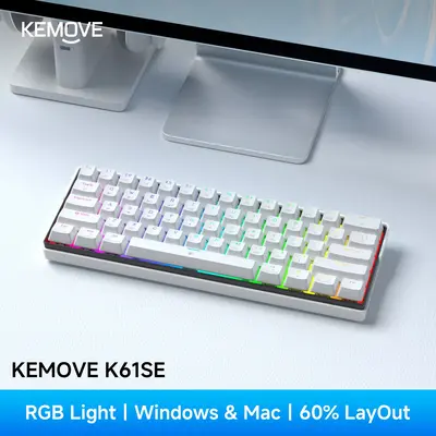 KEMOVE K61SE Mechanical Gaming Keyboard, 61 Keys RGB Backlit Compact Design, High-Performance Wired Keyboard for PC Gaming â€...