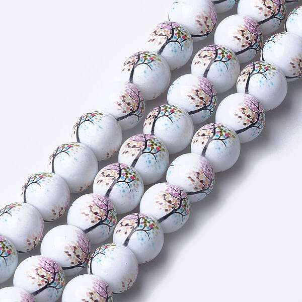 Printed & Spray Painted Glass Beads