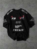 Men's Regular Fit Chicago Letter Print Round Neck Graphic Sweatshirt, Casual Fashion Long Sleeve Pullover for Daily Wear, Men...