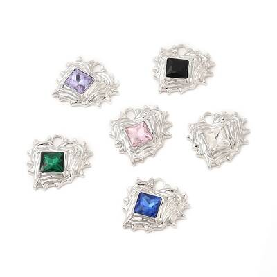 Rack Plating Alloy Glass Pendants