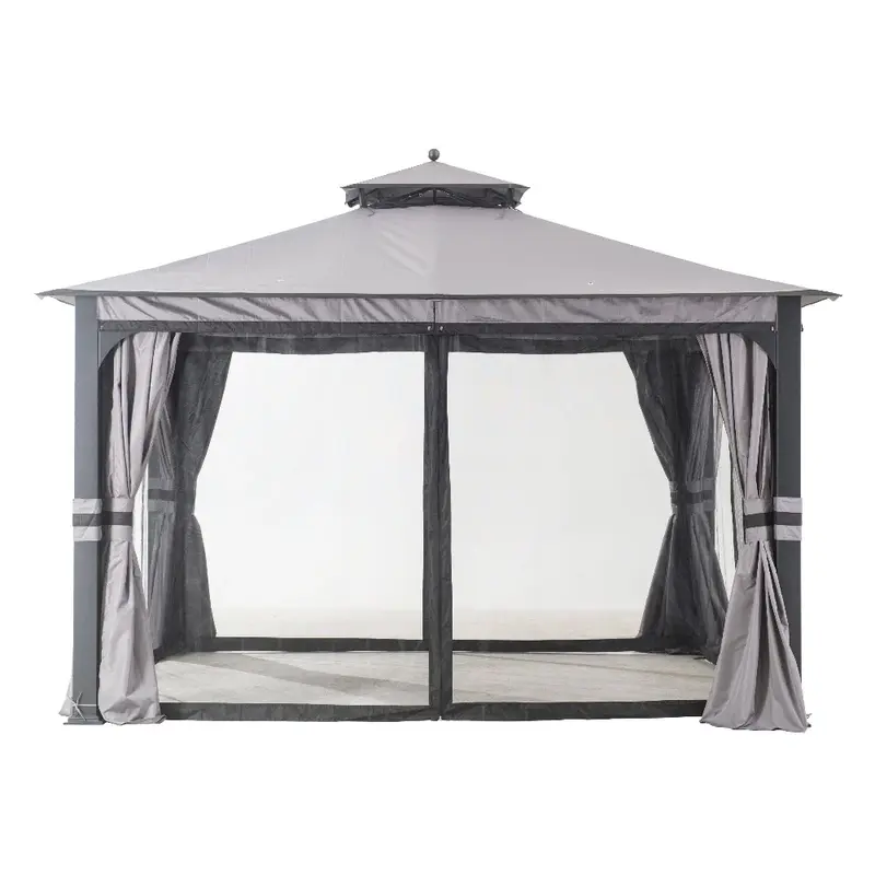 SUNJOY Black Replacement Mosquito Netting For Soft Top Gazebo (10X12 Ft) L-GZ1140PST-G Sold At Lowe's
