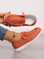 Women's Fashionable Plain Color Trendy Flat Shoes, Round Toe Slip-on Matching Loafers, Mesh Breathable Comfortable Sneakers, ...