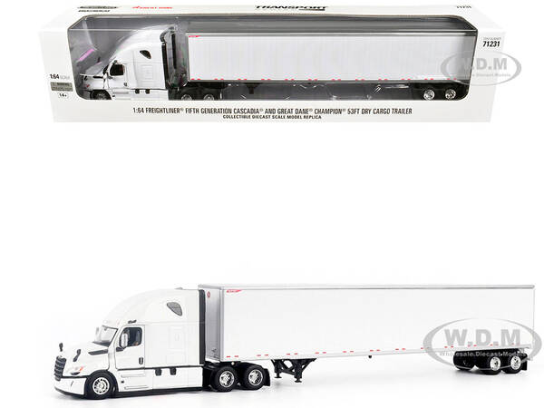 2025 Freightliner Cascadia Gen-5 Truck Tractor with Sleeper and Great Dane Champion 53ft Dry Cargo Trailer Winter White Tran...