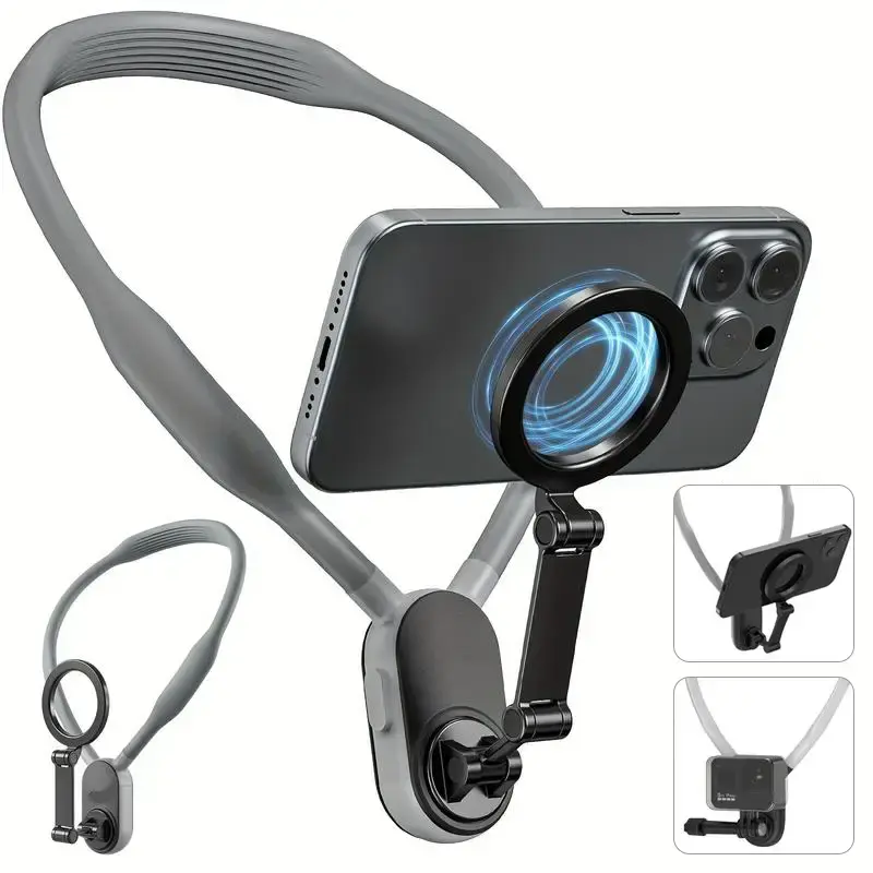 GoPro or Phones Neck Magnetic Mount, First Person Action Camera Mount Compatible All Phone Devices,Recording for iPhone 16 15...