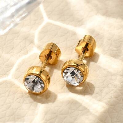 Ion Plating(IP) 304 Stainless Steel Stud Earrings