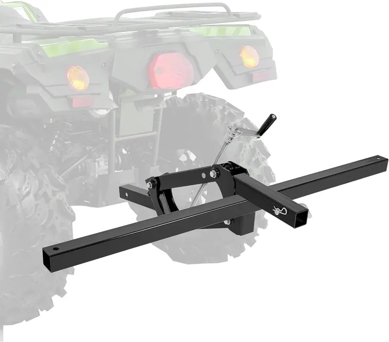 Garvee Manual Implement Lift Heavy-Duty Steel 1-Point 2-Inch Receiver Adjustable Height ATV UTV Tractor 50 Inches Black