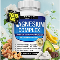 Magnesium Complex Supplement 8 Elemental Magnesium 1000mg - Magnesium Glycinate, Citrate, Malate, Taurate, Chelated for Easy ...