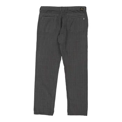 Rifle Checked Trousers - 36W 32L Grey Cotton