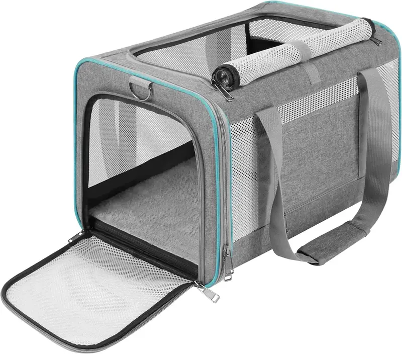 Pet Carrier for Large Cats 20 lbs+ Soft Sided Collapsible Top Load Carrier Bag for Medium Cats 2 Kittens Medium Transport Car...