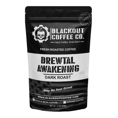 Brewtal Awakening Coffee - Dark Roast - Whole Bean - Ground Coffee - Highly Caffeinated, Whole Bean