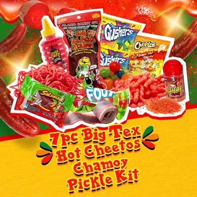 7pc. Big Tex Hot Cheetos Chamoy Pickle Kit