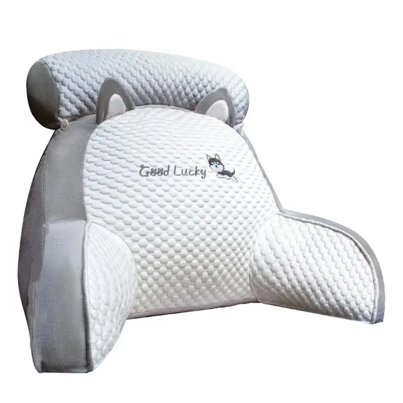 Bed Back Cushion, 1 Count Removable Neck Roll & Support Arm Bed Rest Pillow, Back Pillow for Reading/Watching TV/Gaming/Relax...