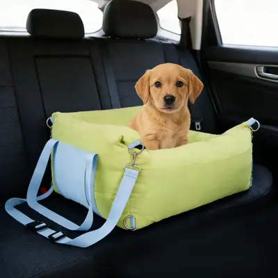 Garvee Dog Car Seat for Small Dogs, Waterproof Pet Booster Seat with Safety Leash & Storage Pockets, Thickened Comfort Bed Tr...