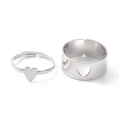 Alloy Adjustable Rings Set