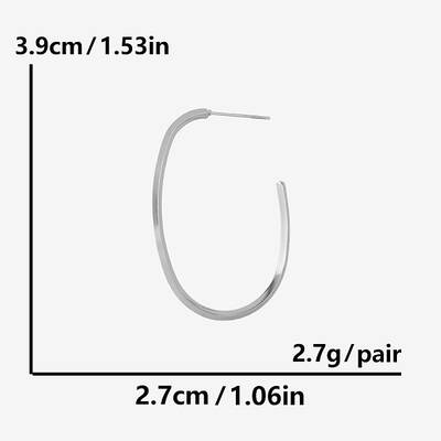 Stylish 304 Stainless Steel Oval Stud Earrings