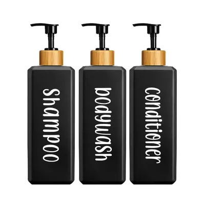 500ml Shampoo Conditioner Dispenser, 3 Counts/set Empty Refillable Travel Shampoo Soap Bottle, Modern Simple Body Wash Shower...