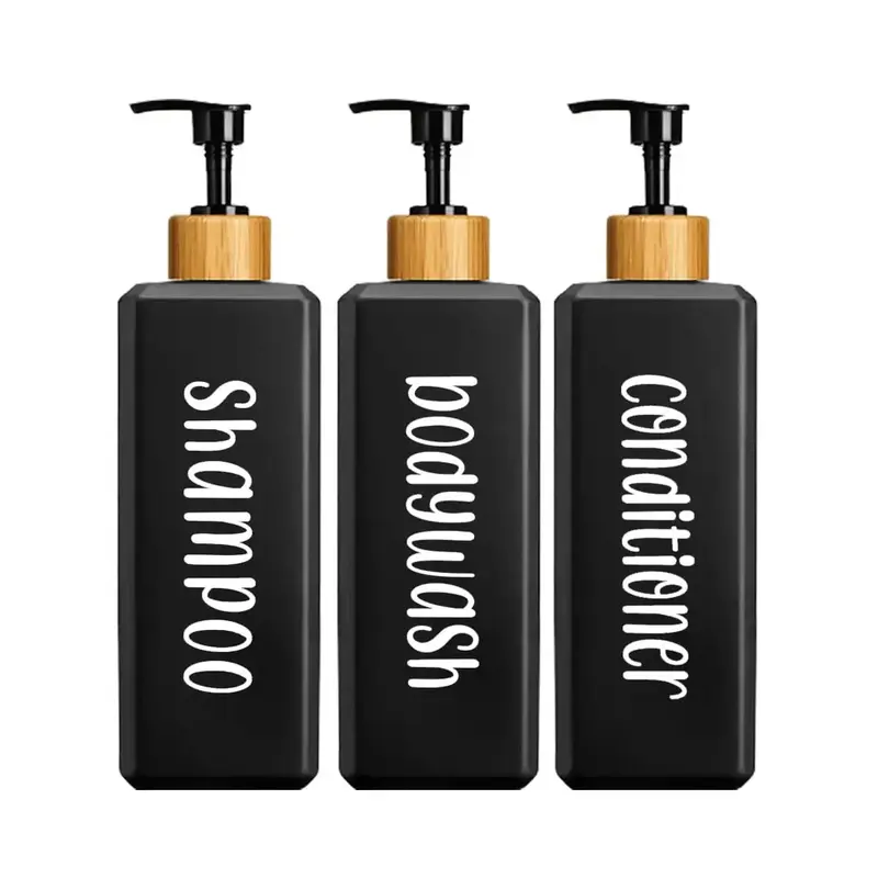 500ml Shampoo Conditioner Dispenser, 3 Counts/set Empty Refillable Travel Shampoo Soap Bottle, Modern Simple Body Wash Shower...