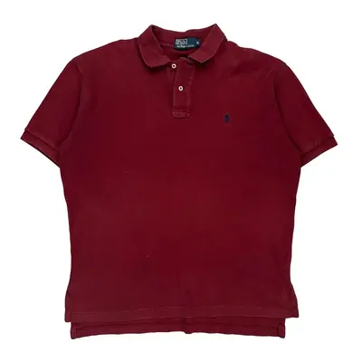 Polo By Ralph Lauren Polo Shirt - Medium Burgundy Cotton
