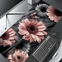 Daisy & Butterfly Pattern Mouse Pad, Rectangle Gaming Mouse Pad, Non-slip Rubber Pad, Aesthetic Desktop Decoration Protective...