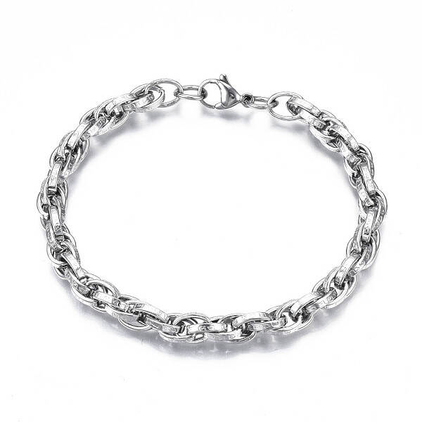 Non-Tarnish 201 Stainless Steel Rope Chain Bracelet