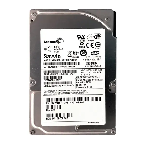 UW636 Dell 36GB 3Gb/s SAS 10000 2.5-Inch Hard Drive