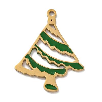 Christmas Theme 304 Stainless Steel Enamel Charms