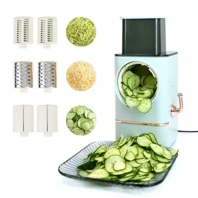 Stainless Steel Electric Cheese Grater Maker with 3 Blades Electric Chopping Machine for Vegetables Kitchen Utensils Cheese G...