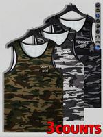 Men's Letter Print Camo Print Tank Top, Regular Fit Casual Sleeveless Round Neck Top for Summer, Men's Top for Daily Wear, Ve...