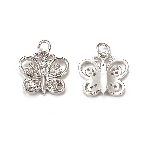 Brass Micro Pave Cubic Zirconia Charms