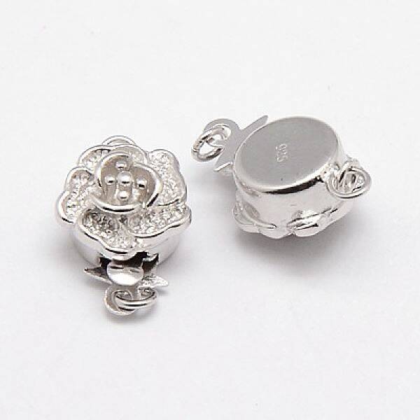 Anti-Tarnish Rhodium Plated 925 Sterling Silver Box Clasps