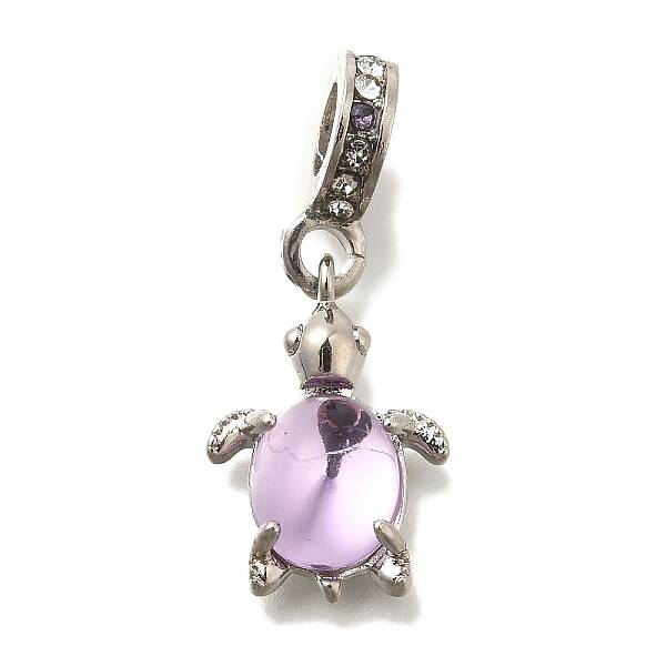Rack Plating Alloy Rhinestone European Dangle Charms
