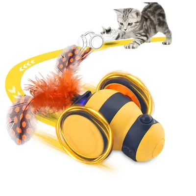 Texsens Pet Indoor Cats& Dogs, Automatic with LED Lights feather, Smart Sensing Moving Electric, USB Rechargeable cat exercis...