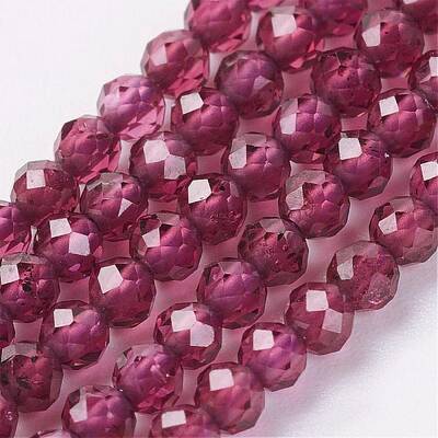Natural Grade AA Garnet Bead Strand