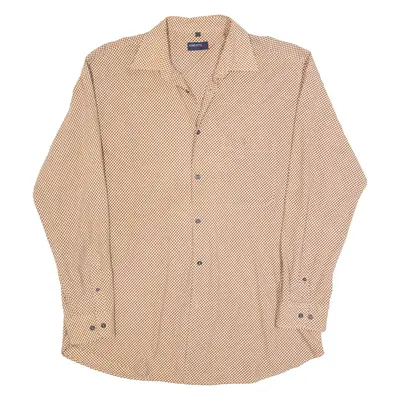CARLETTI Mens Shirt Orange Check Long Sleeve XL