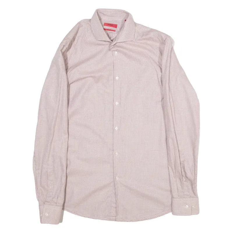 HUGO BOSS Slim Fit Mens Shirt Red Long Sleeve M