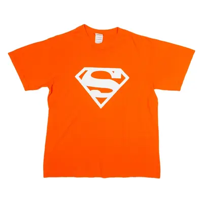Superman Mens T-Shirt Orange M